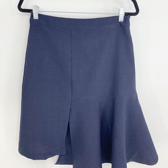 JOA Navy Funky Fun Asymmetrical Fit Flare Skirt Size M New - Picture 3 of 9